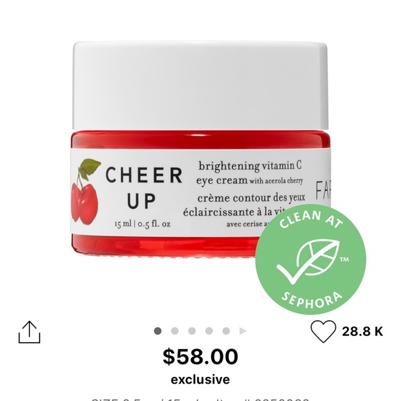 Farmacy Cheer Up Brightening Vitamin C Eye Cream - Picture 1 of 6